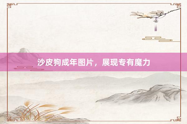 沙皮狗成年图片，展现专有魔力